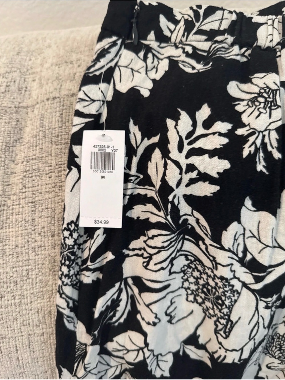 Black & White Floral Midi Skirt